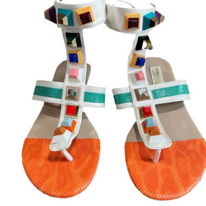 Vintage HAVANNA Multicolor Studded Gladiator Sandal | 10